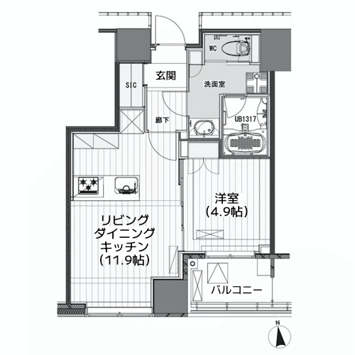 ホワイトタワー浜松町 - 間取り図