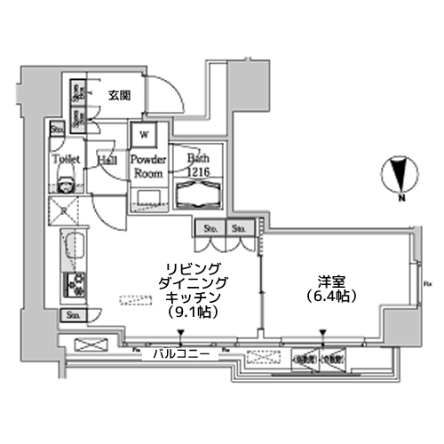 ホワイトタワー浜松町 - 間取り図