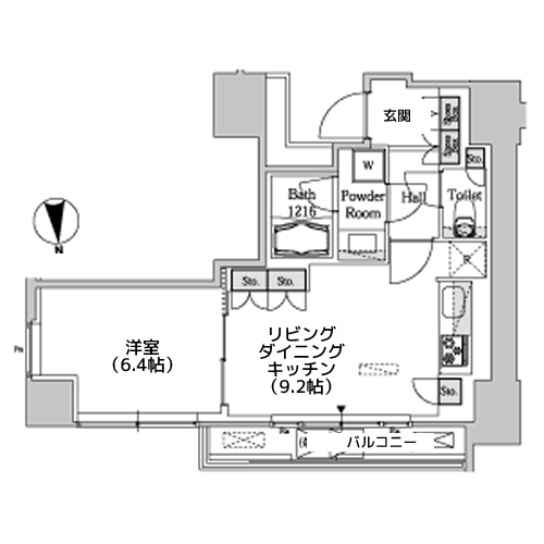 ホワイトタワー浜松町 - 間取り図