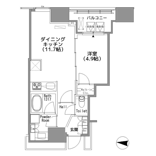 ホワイトタワー浜松町 - 間取り図