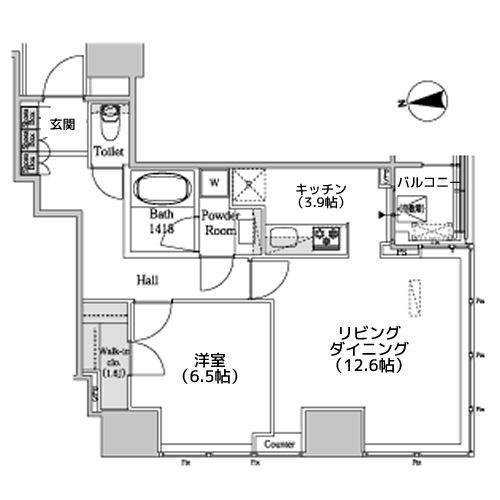 ホワイトタワー浜松町 - 間取り図