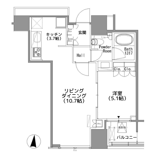 ホワイトタワー浜松町 - 間取り図
