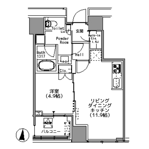 ホワイトタワー浜松町 - 間取り図