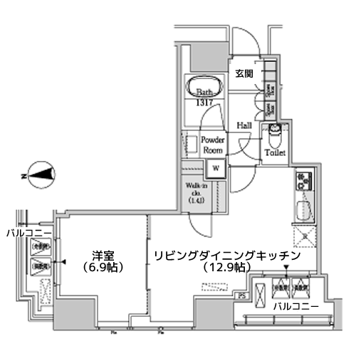 ホワイトタワー浜松町 - 間取り図