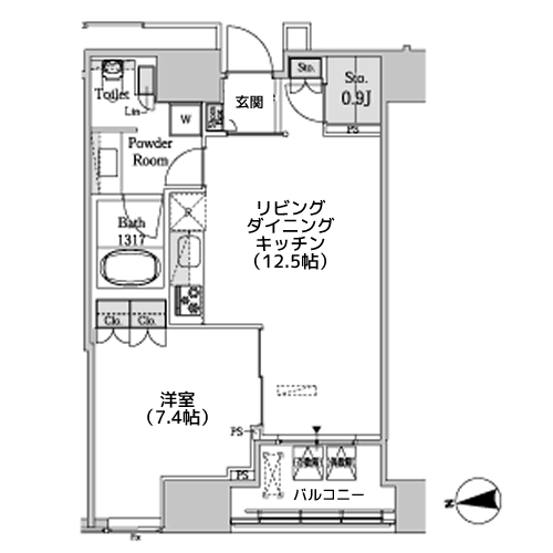 ホワイトタワー浜松町 - 間取り図