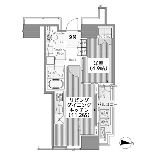 ホワイトタワー浜松町 - 間取り図