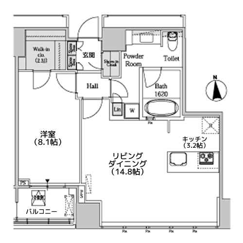 White Tower Hamamatsucho - 間取り図