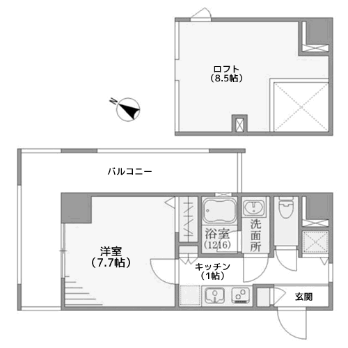 八ツ山三和ハウス - 間取り図