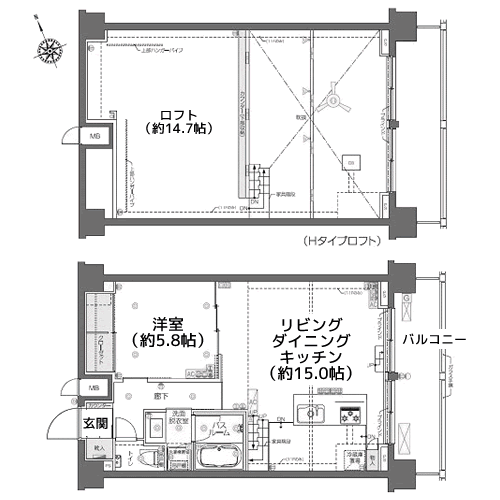ZOOM芝浦 - 間取り図